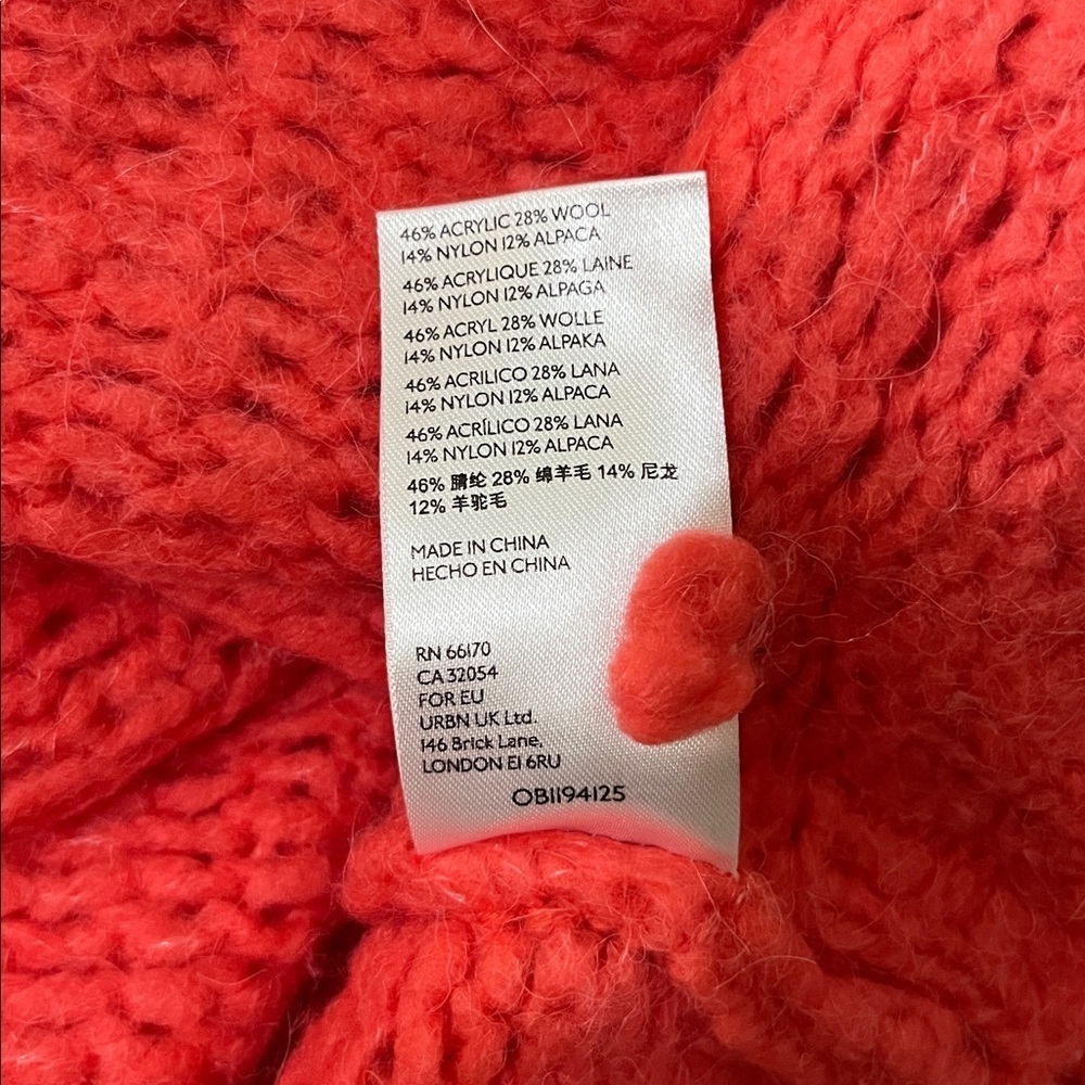 Anthropology Pilcro Vibrant Coral Cowl Neck Sweater - Picture 11 of 11